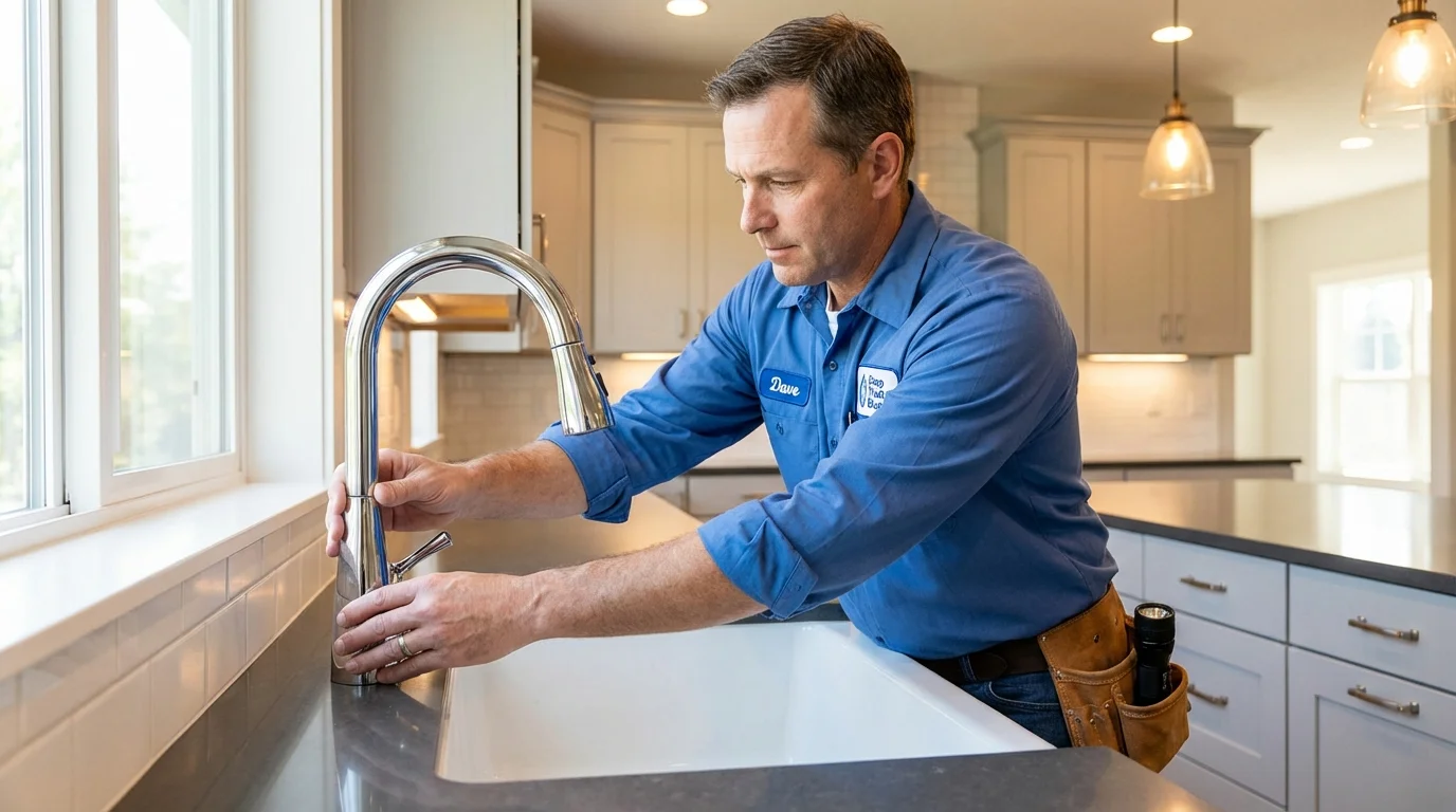 Kitchen faucet installation by Johns Plumbing LLC in Honeoye Falls